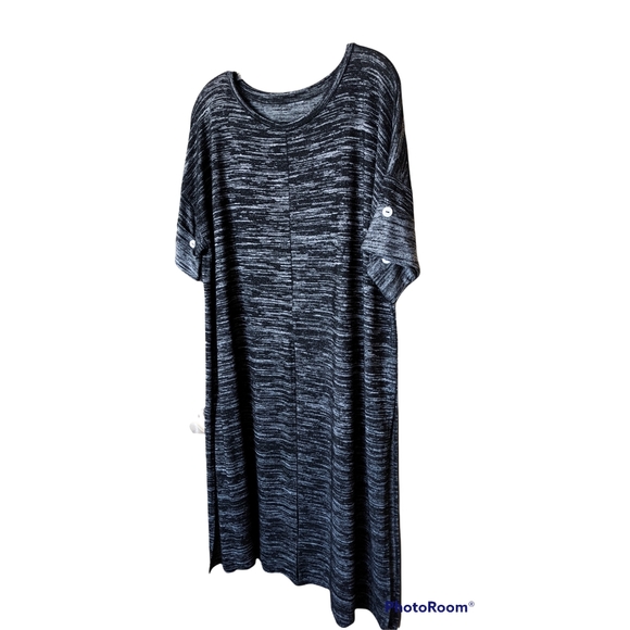 Kensie Dress over Pants Jeans Front Sides Slits SZ 1X Gray Fall Fashion Knit. - Picture 4 of 8